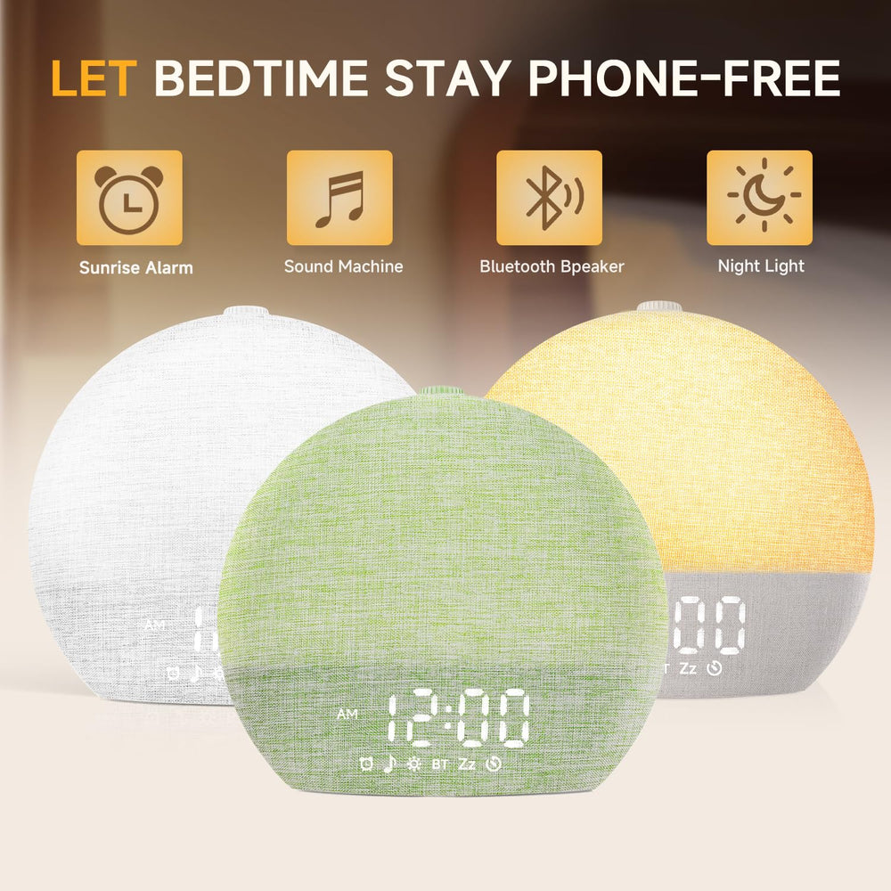 Geuuap Sunrise Alarm Clock side angle shows compact, screen-free design