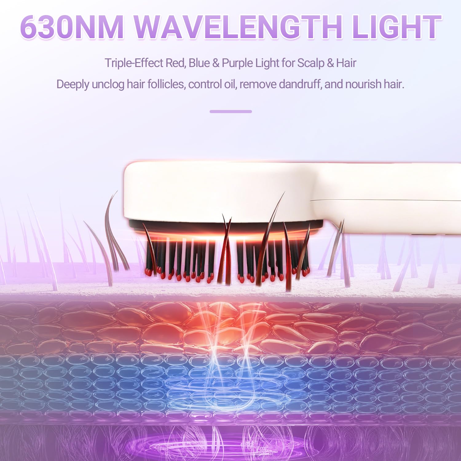 Gewaizhuan 3-in-1 hair oil applicator evenly distributes serum across the scalp