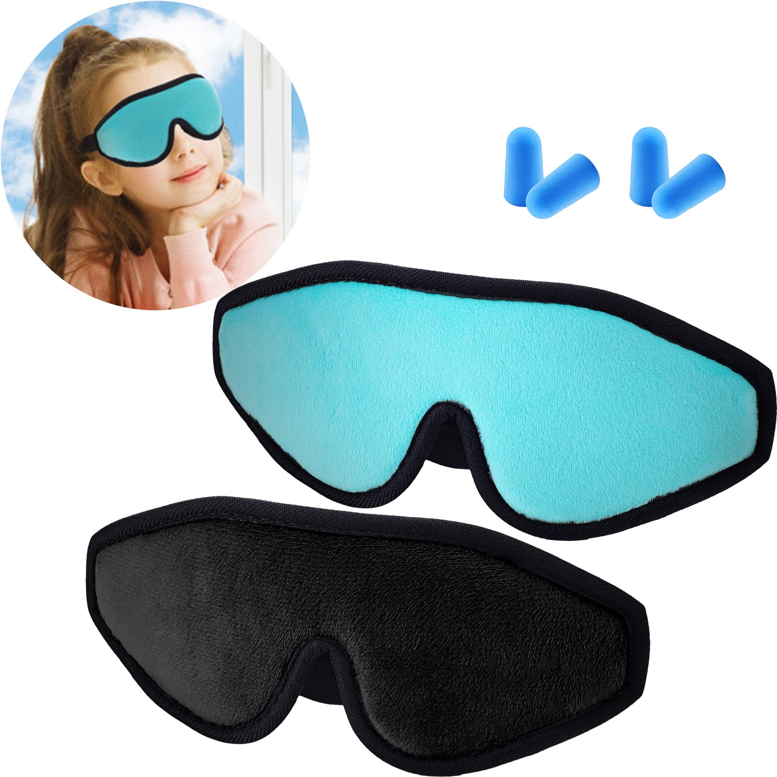 Geyoga 3D sleep mask for kids with contoured design for comfortable blinking