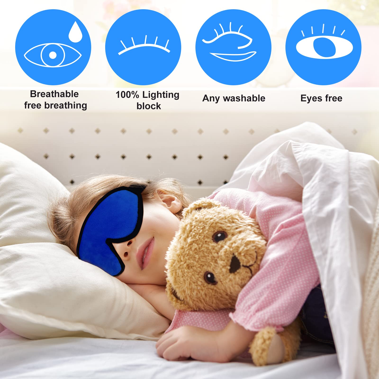 Geyoga adjustable strap keeps the mask secure without slipping during sleep.
