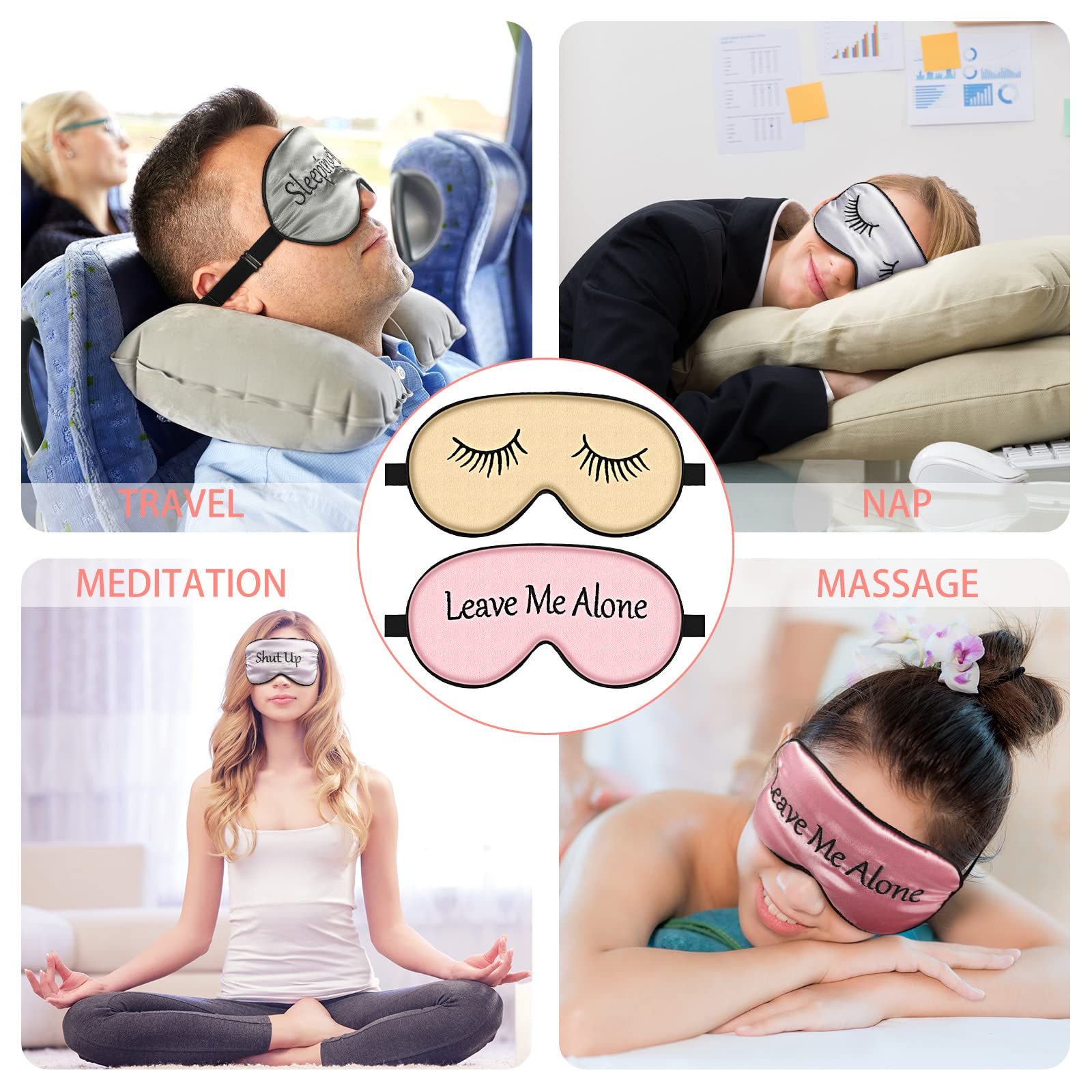 Geyoga blackout eye mask blocks light for peaceful meditation or nap.