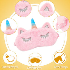 Geyoga mascarilla dormir niño unicornio de peluche suave para relajación ocular