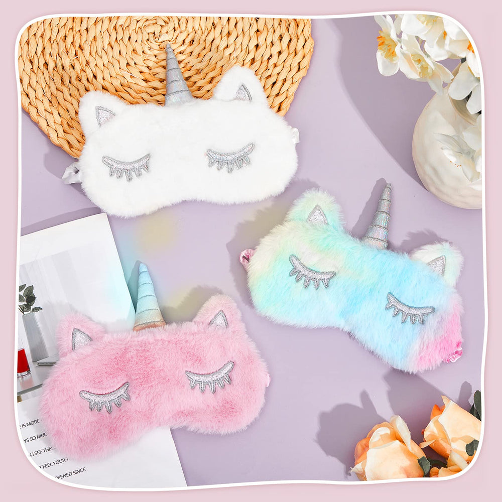 Geyoga mascarilla infantil de peluche, estilo adorable para dormir sin distracciones.