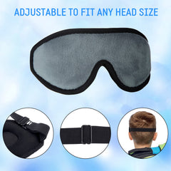 Geyoga memory foam 3D eye mask contours to the nose bridge for comfort.