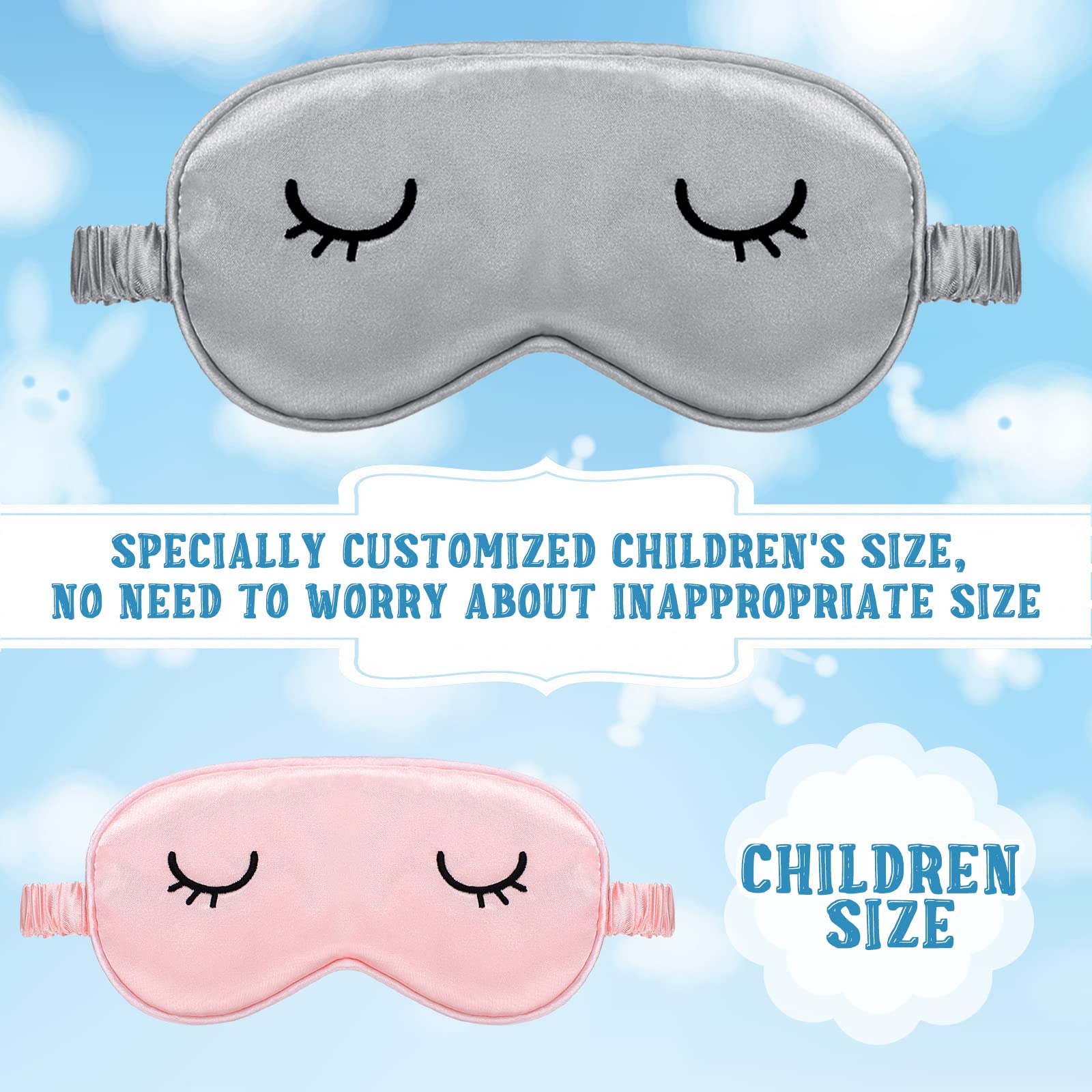 Geyoga silk eye mask with adjustable strap for growing heads