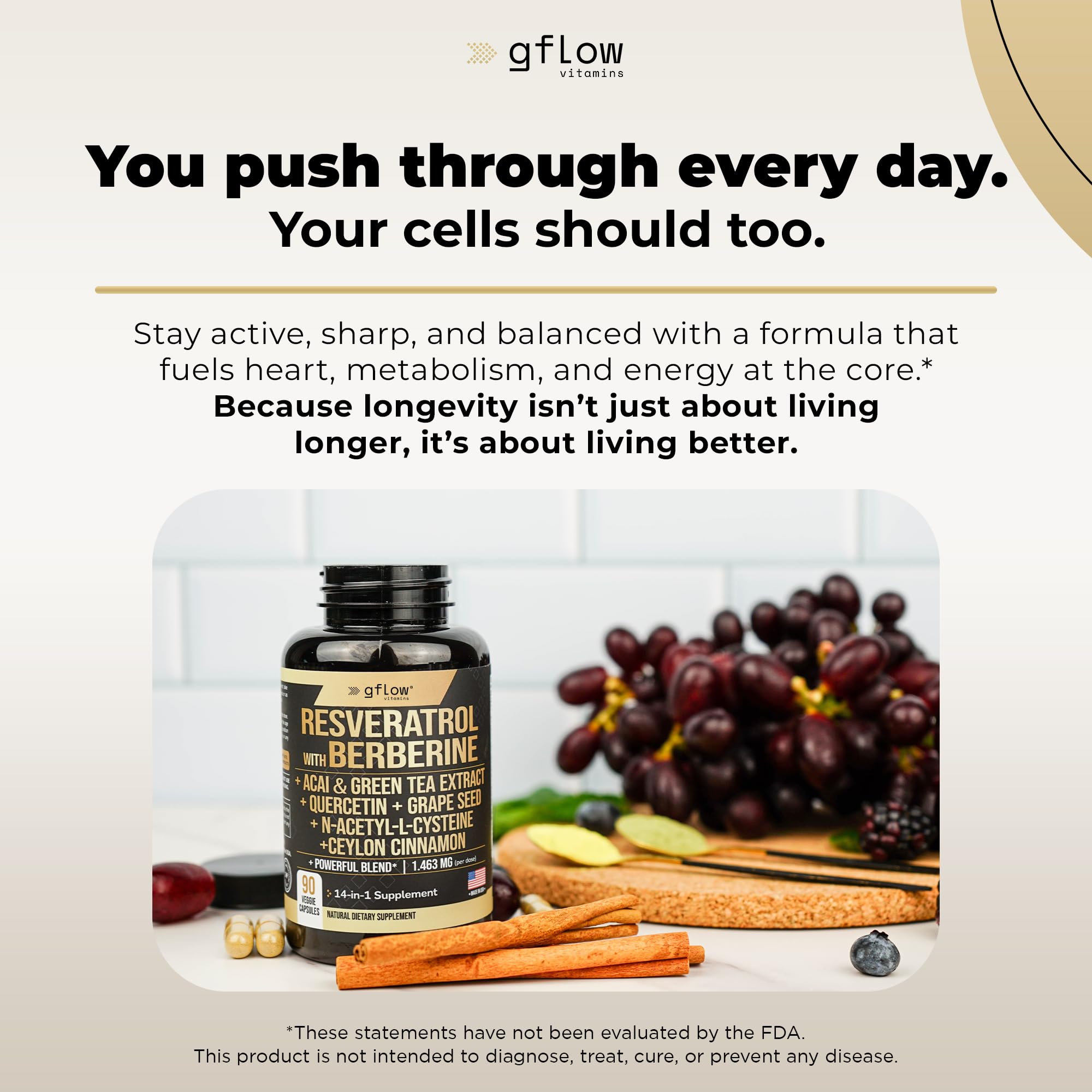 Gflow vitamins n-acetyl-cysteine capsule strengthens antioxidant defenses for daily health.