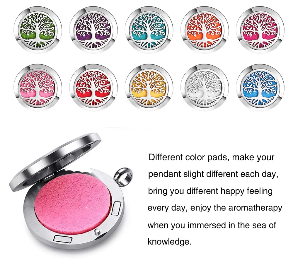 GFONDINGD tree of life pattern pendant adds style while diffusing oils discreetly.