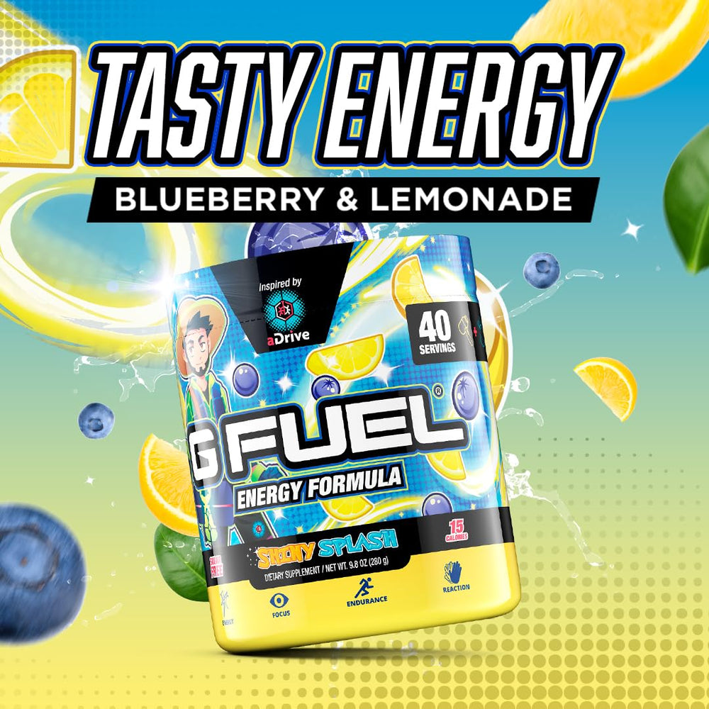 G Fuel aDrive antioxidants and vitamins label close-up.