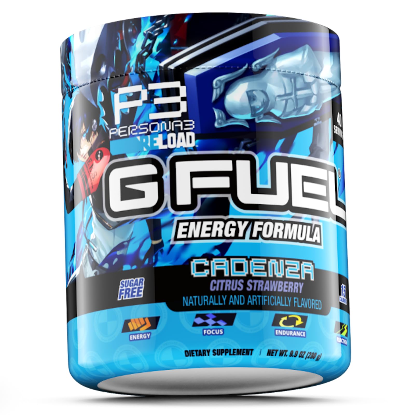 G Fuel Cadenza glass with stirred drink and citrus aroma.