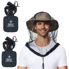 G GIEPHT mosquito head net over hat close-up protects eyes from insects during hiking