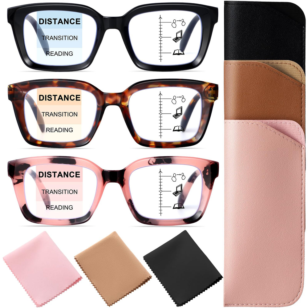 GGSTDDUP progressive multifocus glasses front view for versatile reading and screen work