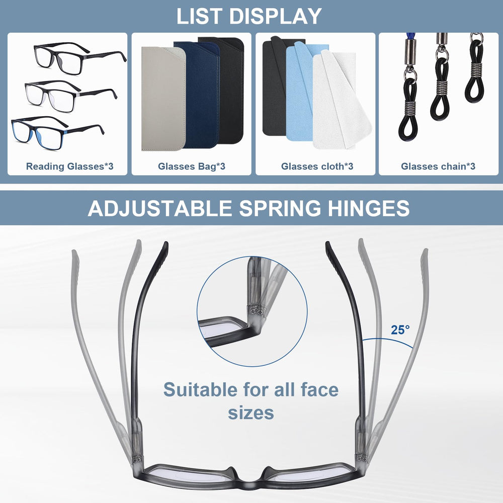 GGSTDDUP rectangular spring hinge frame for comfortable wear