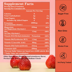 GHKALQ potassium citrate gummies strawberry closeup showing tasty chew.