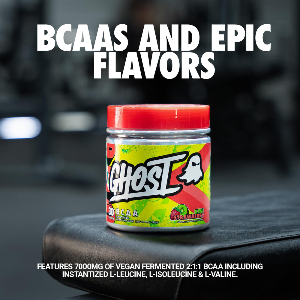 GHOST BCAA shaker Kiwi Strawberry shows convenient on-the-go hydration