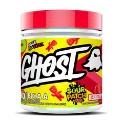 GHOST BCAA Sour Patch Kids Redberry bottle pour for intra-workout refreshment