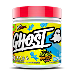 GHOST BCAA Blue Raspberry bottle pour supports hydration and flavor during workouts.