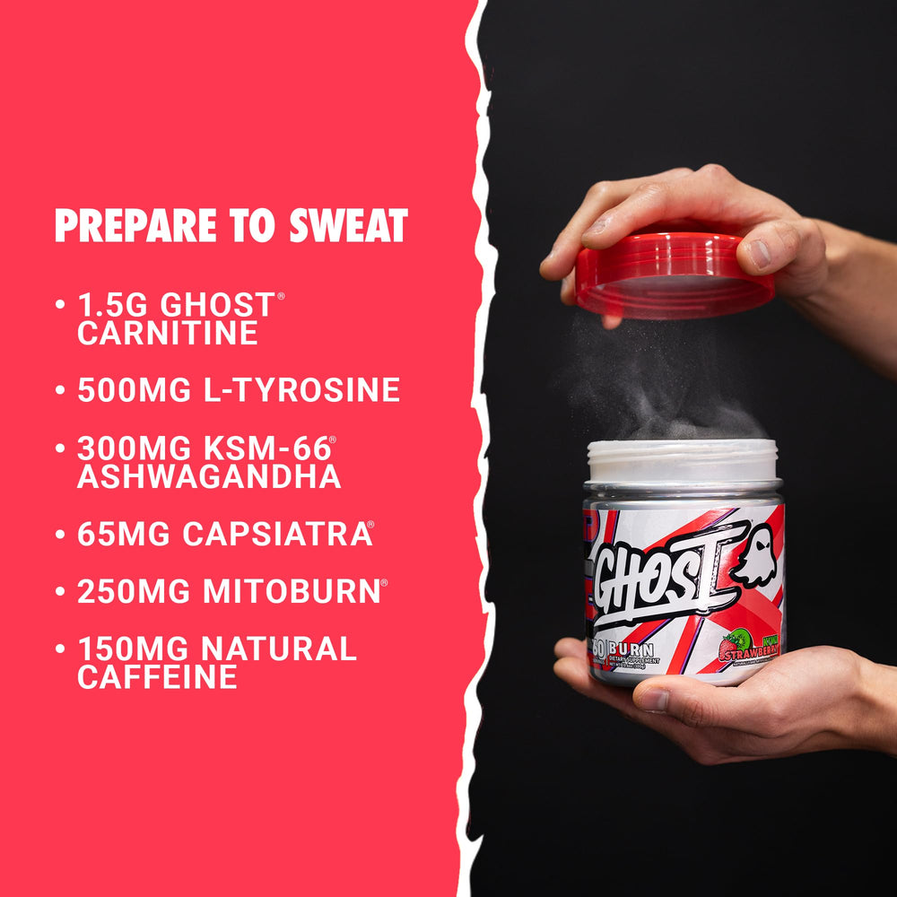 Shake with GHOST Burn kiwi strawberry ready to drink during training