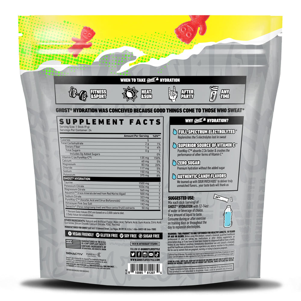Ghost Hydration container with Redberry sticks ready to mix for electrolyte support