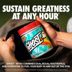 Scoop of GHOST Intra Lemon Lime showing precise amino acid serving.