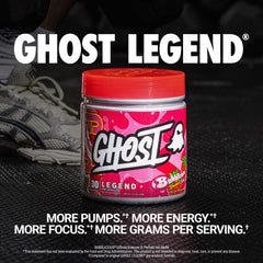 GHOST Legend bottle highlighting L-Citrulline for stronger pumps during training.