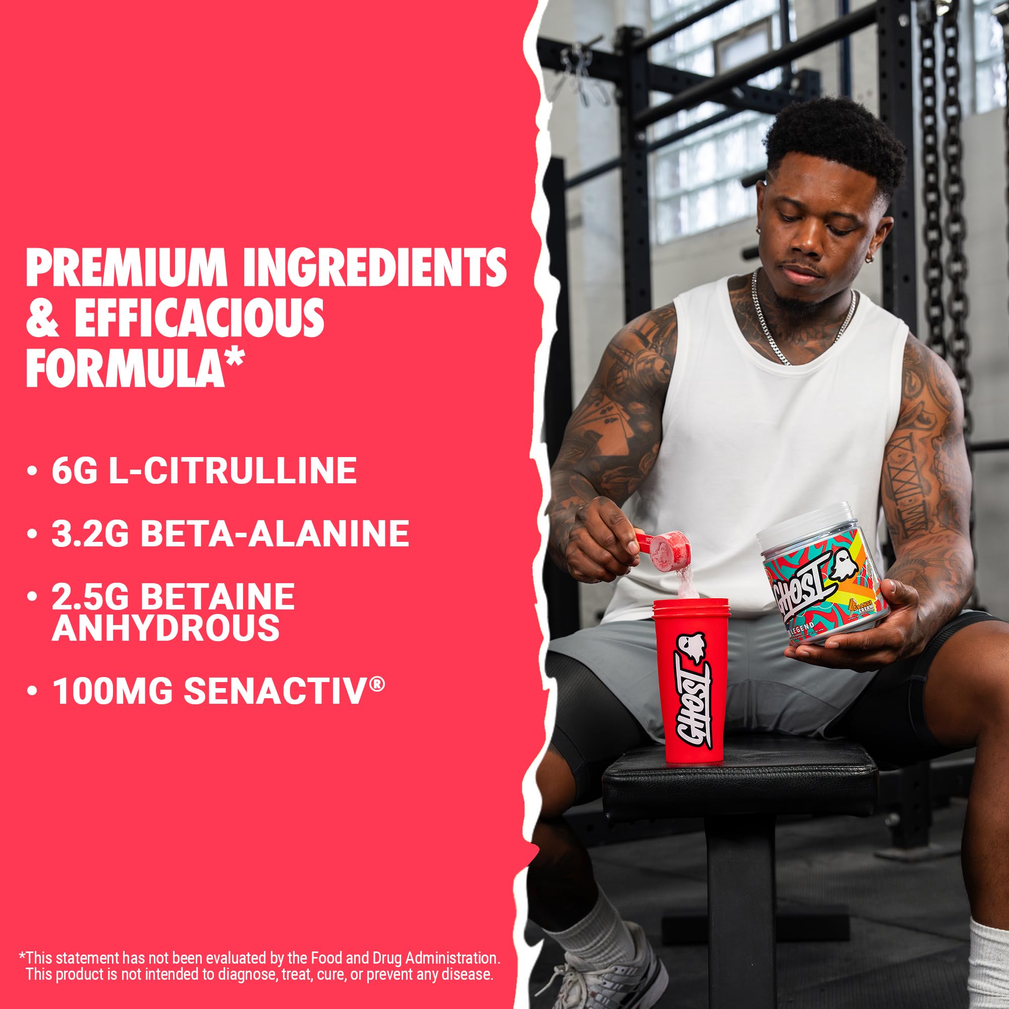 Ghost Legend label transparency shows exact ingredient doses for informed use.