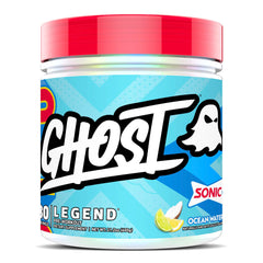 GHOST Legend Ocean Water can with vibrant label supports training energy.