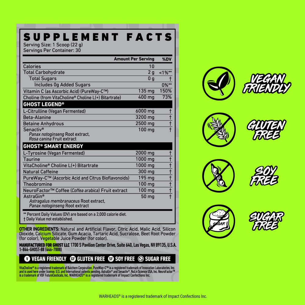 GHOST Legend pre-workout being mixed in a glass for a flavorful energy boost
