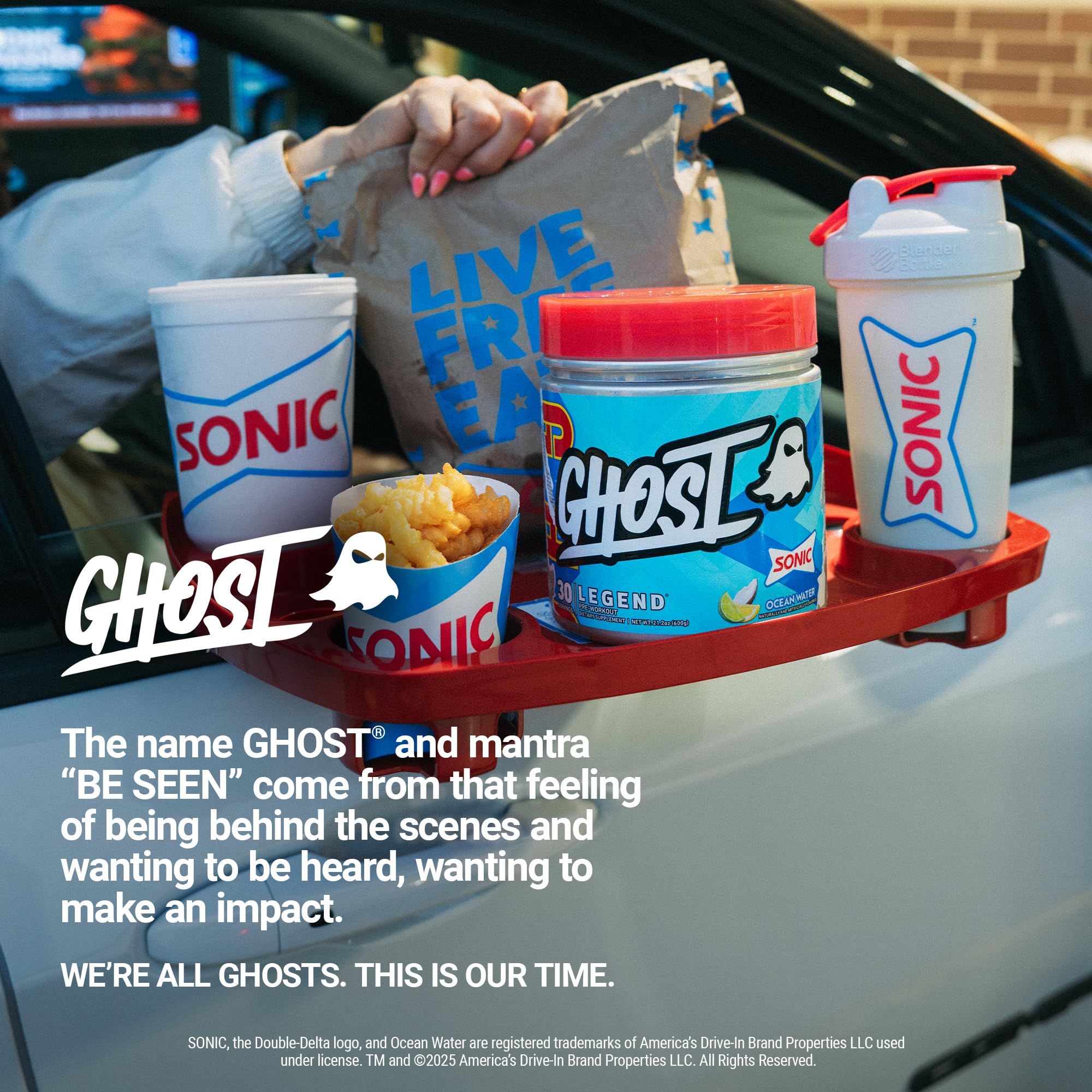 Athlete lifting weights with focused energy from GHOST Legend.