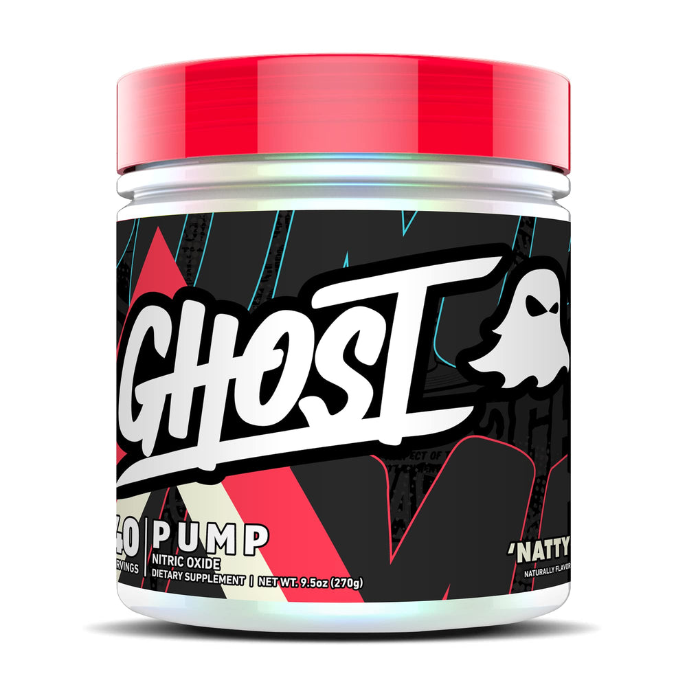 GHOST Pump bottle shows unflavored formula for a clean, stimulant-free workout.