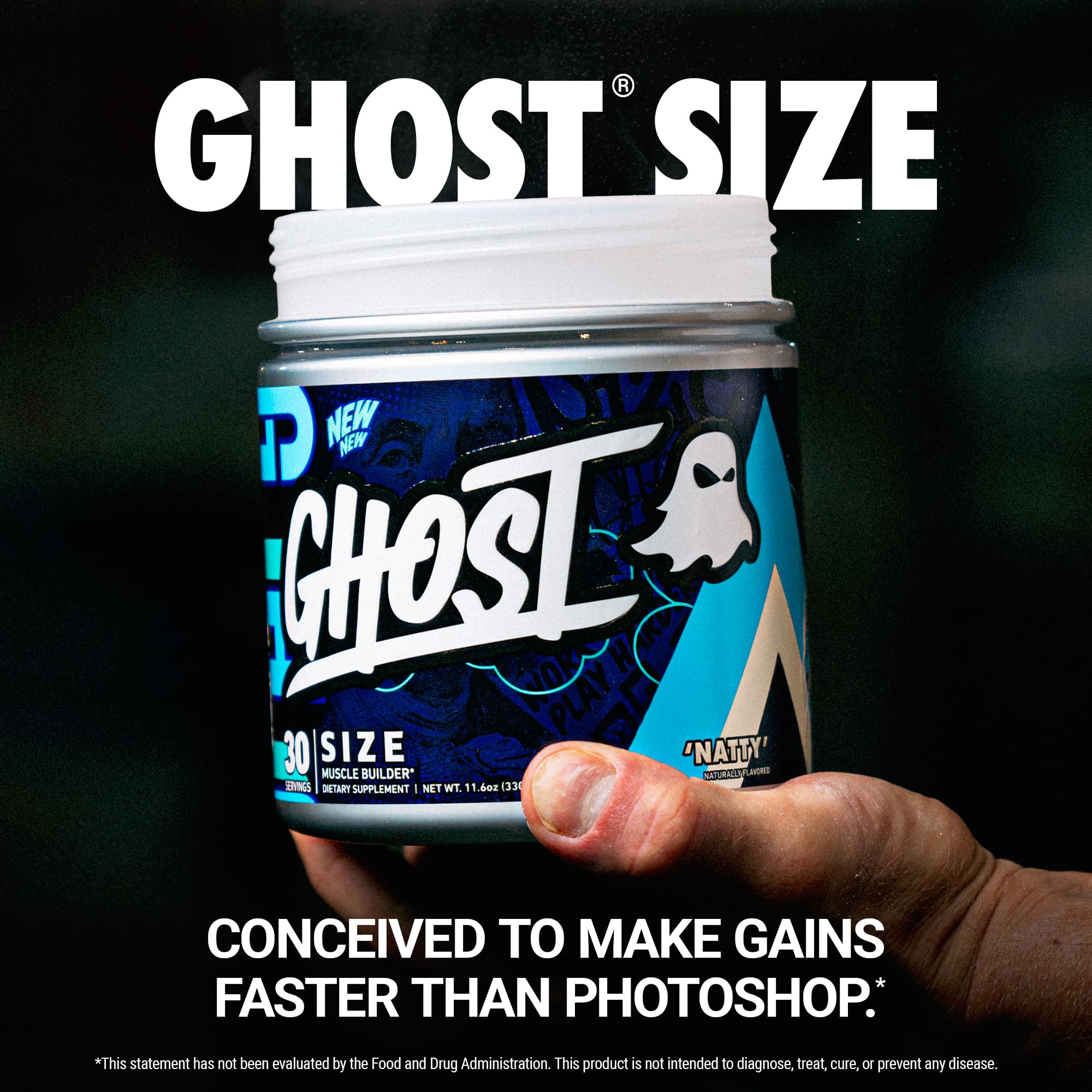 GHOST Size V3 ingredients panel clearly discloses active doses for transparency