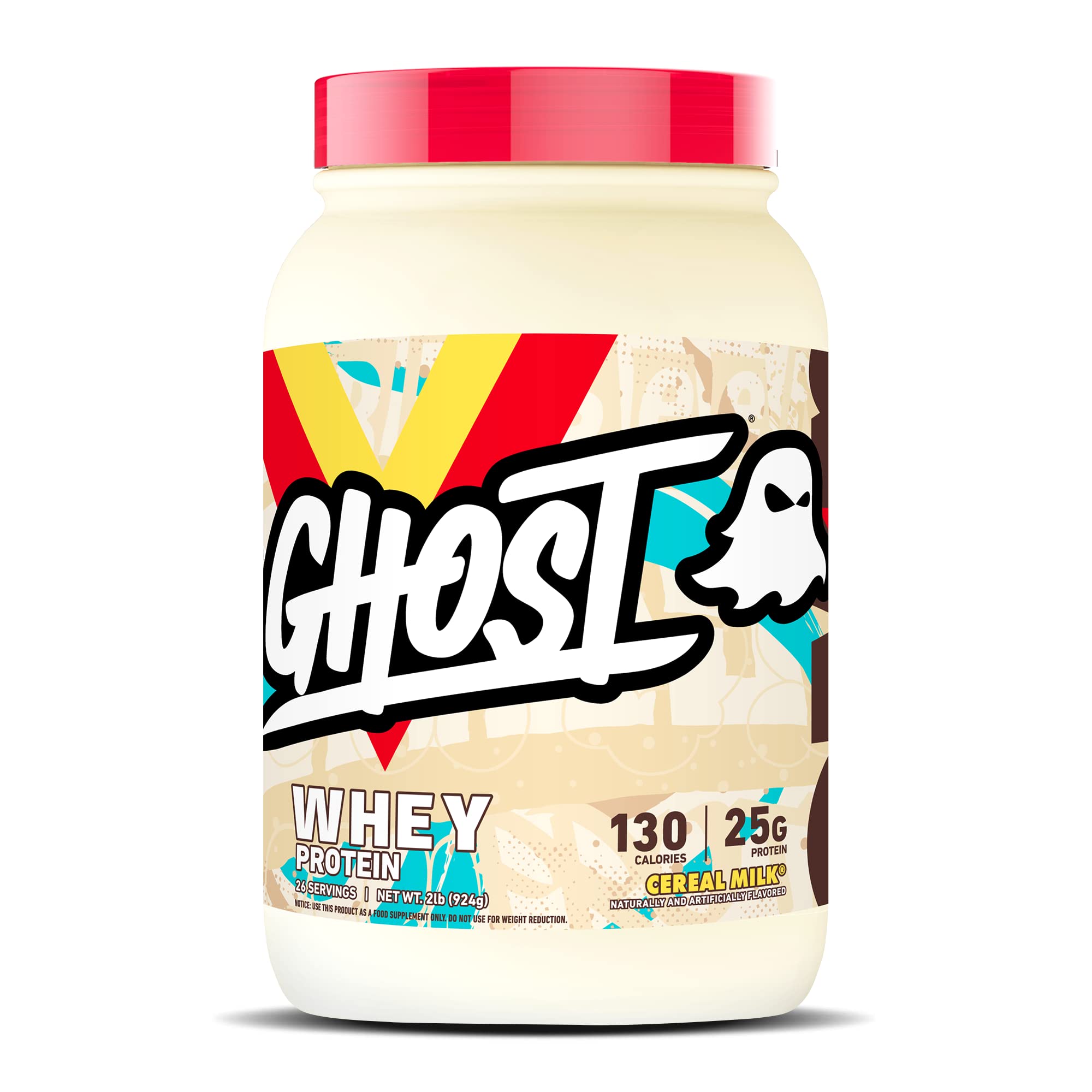 GHOST Whey Cereal Milk tub front, ideal for post-workout shakes