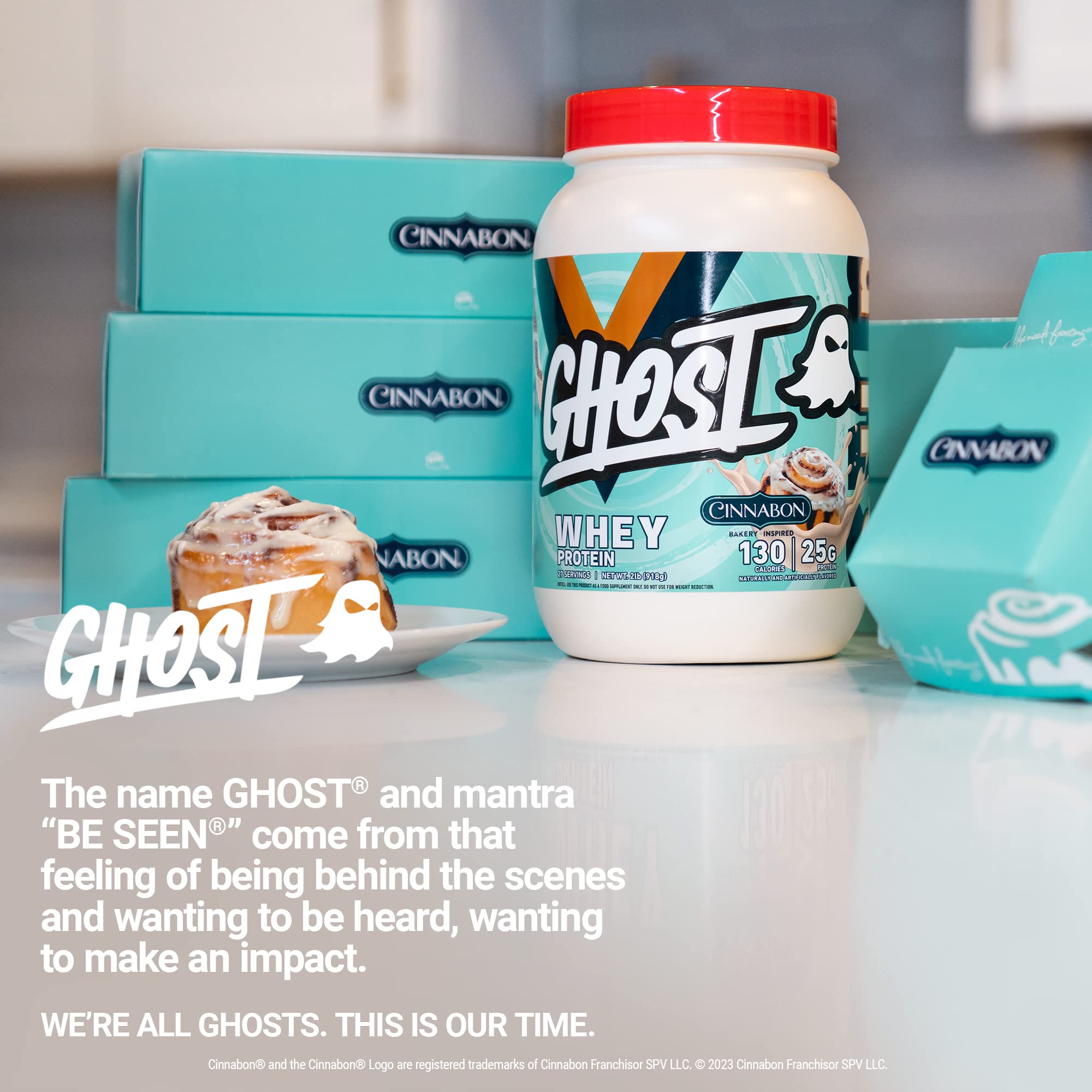 Be Seen branding motivates daily workouts with GHOST Whey Cinnabon