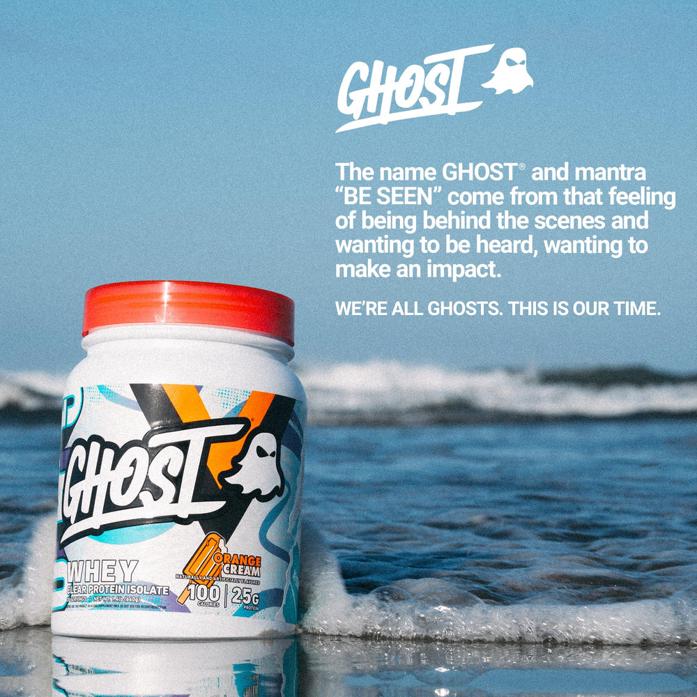 Ghost Clear Whey being mixed into water for quick post-workout sip.