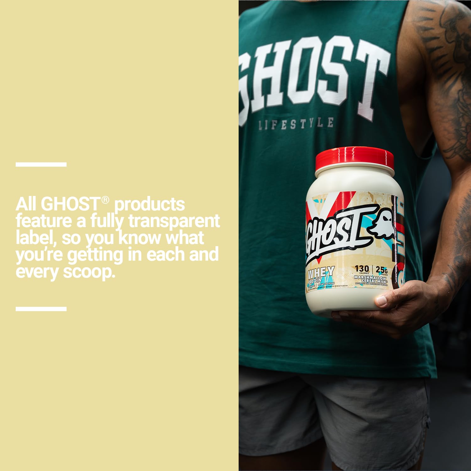 Packaging close-up confirms soy-free and gluten-free formulation.