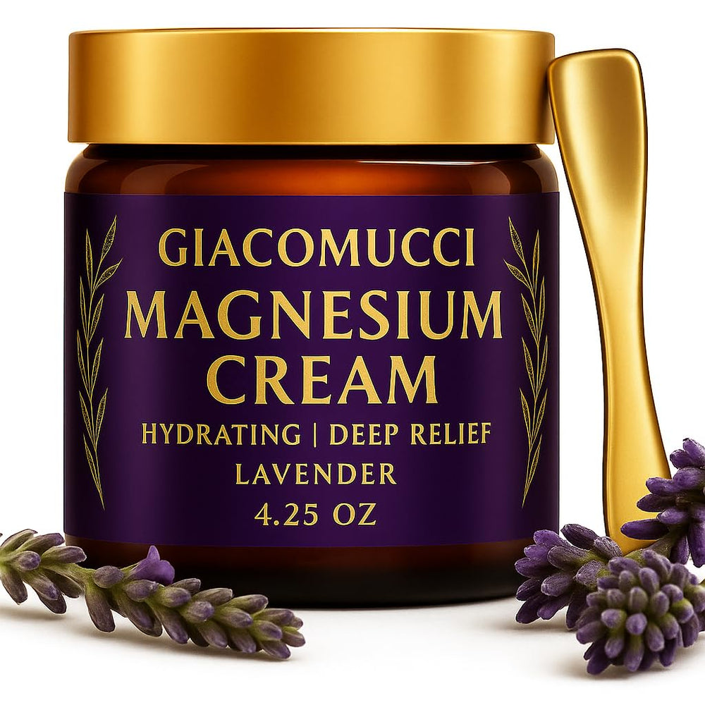 Giacomucci Crema magnesio envase: alivio suave para la piel antes de dormir.