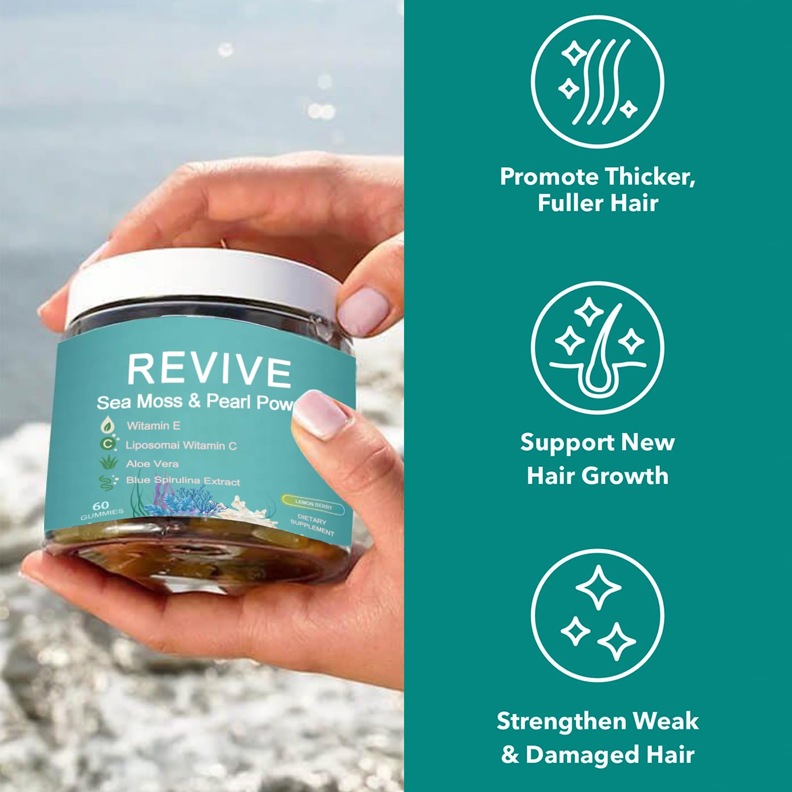 Giamau Pearl Powder Hair Shine showcases natural shine from within for a healthier look.