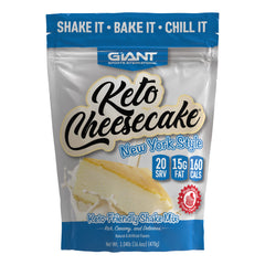 Giant Sports Keto Cheesecake Shake Mix served with almond milk for a creamy low-carb treat