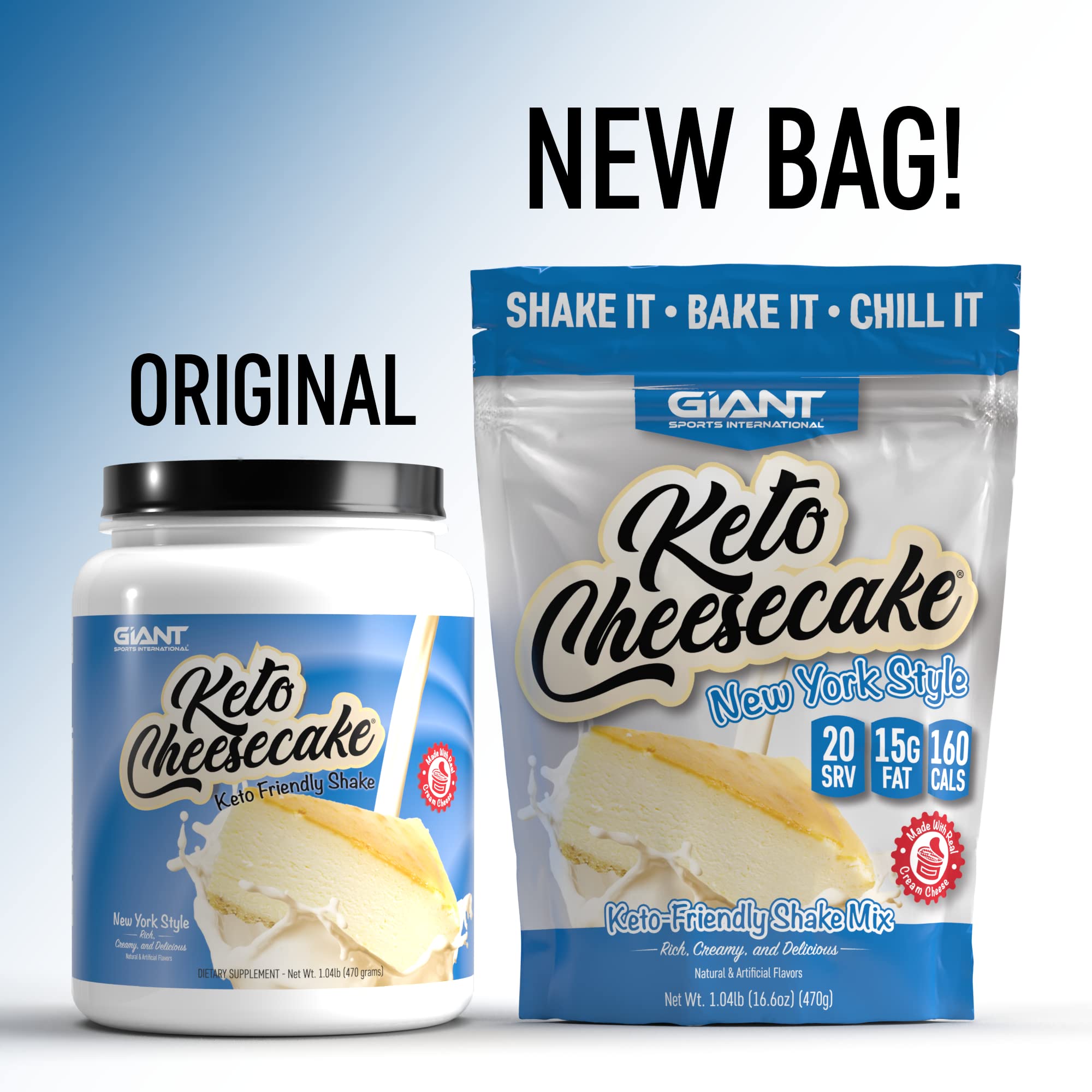 Giant Sports Keto Cheesecake Shake Mix real cream cheese powder boosts keto macros