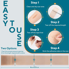 GIATENL scar tape on a surgical scar demonstrates flexible fit