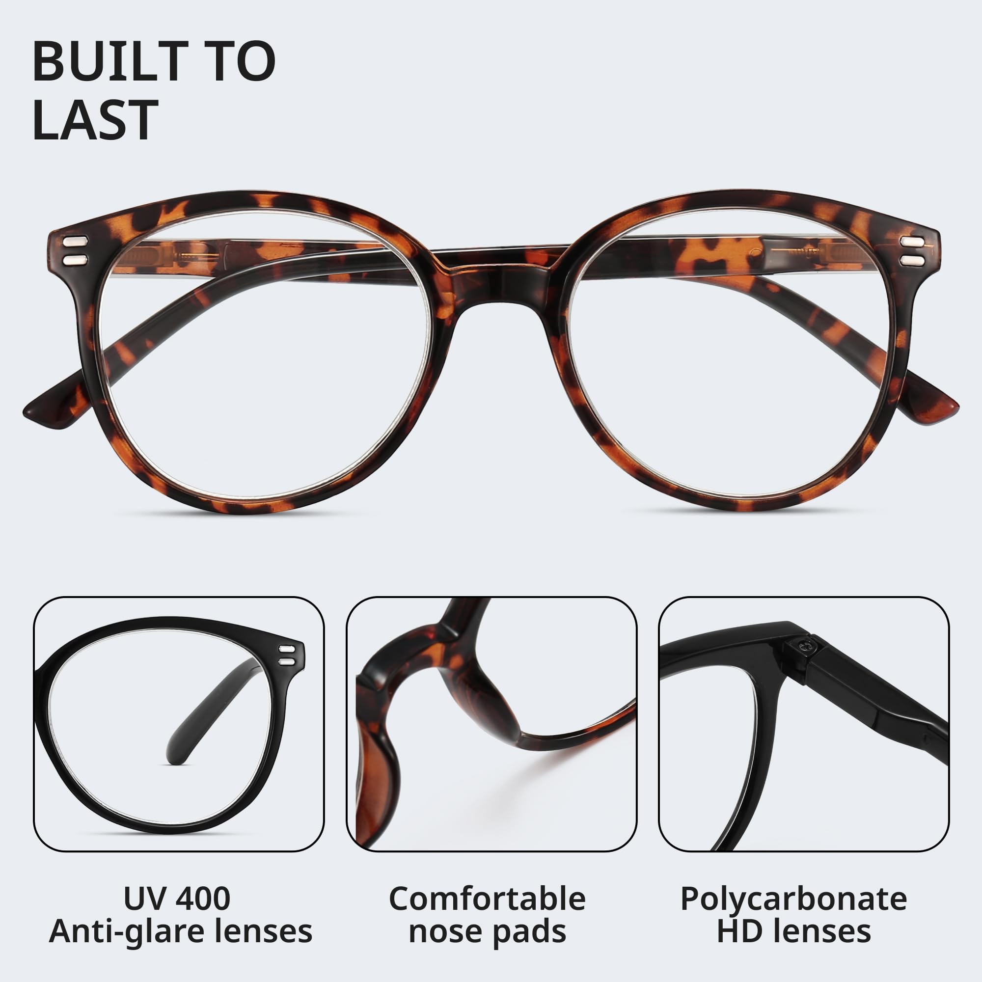 GIBLOGO blue light reading glasses for men close-up, comfortable fit for long reading sessions