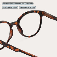 GIBLOGO spring hinges reading glasses side view for flexible wear.