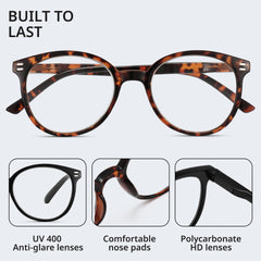 GIBLOGO unisex reading glasses close-up on clear lens