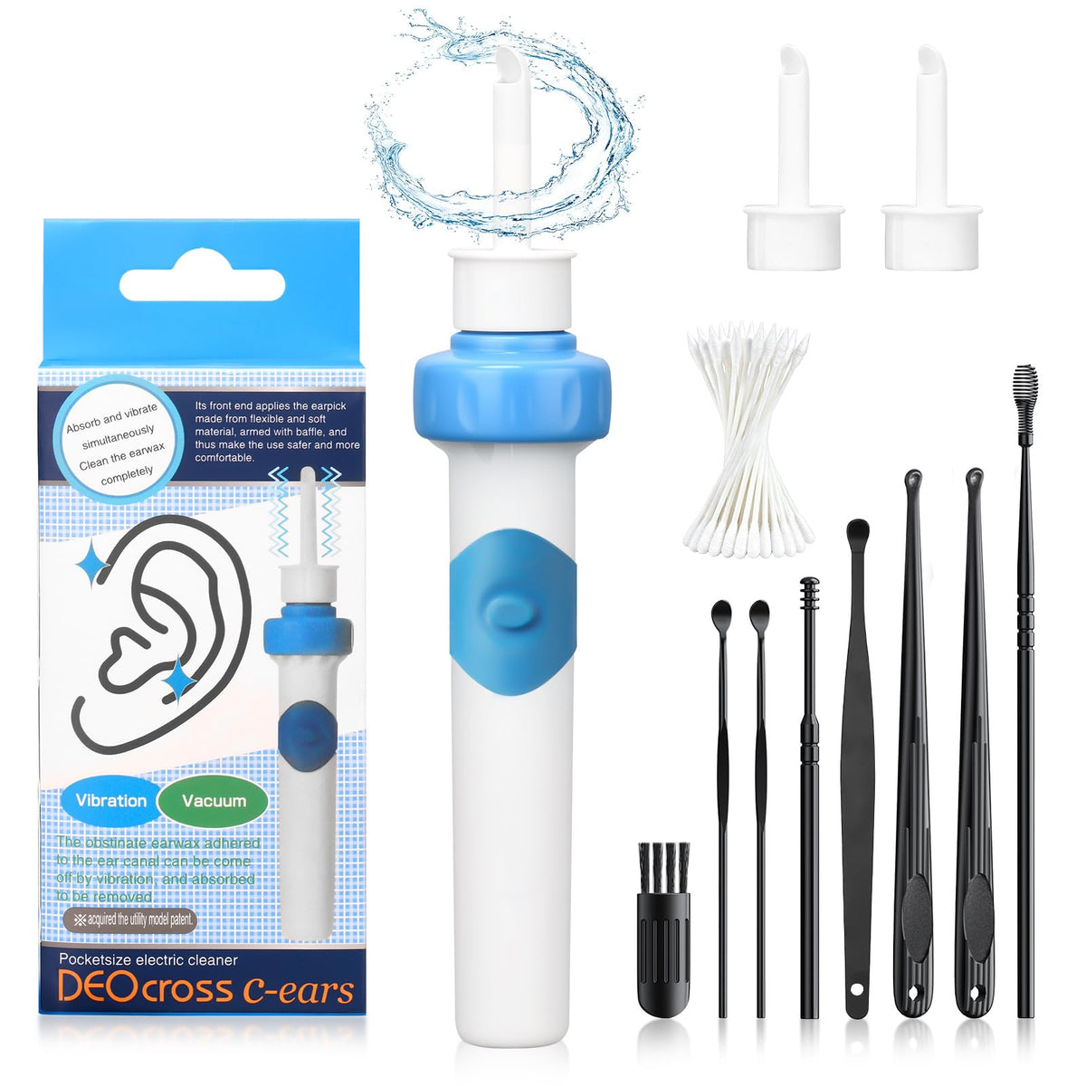 Gicowk ear vacuum kit with three suction levels for personalized care