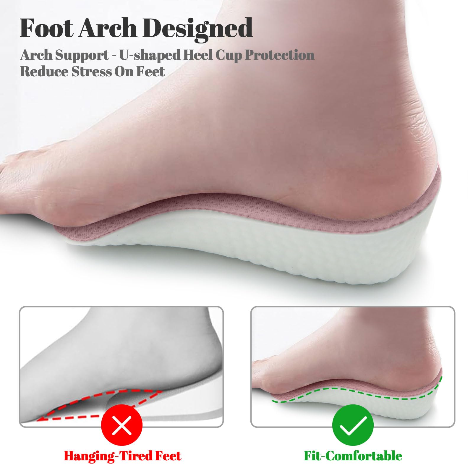 Gihunk pink 35mm insole inside a formal shoe for a discreet height boost.