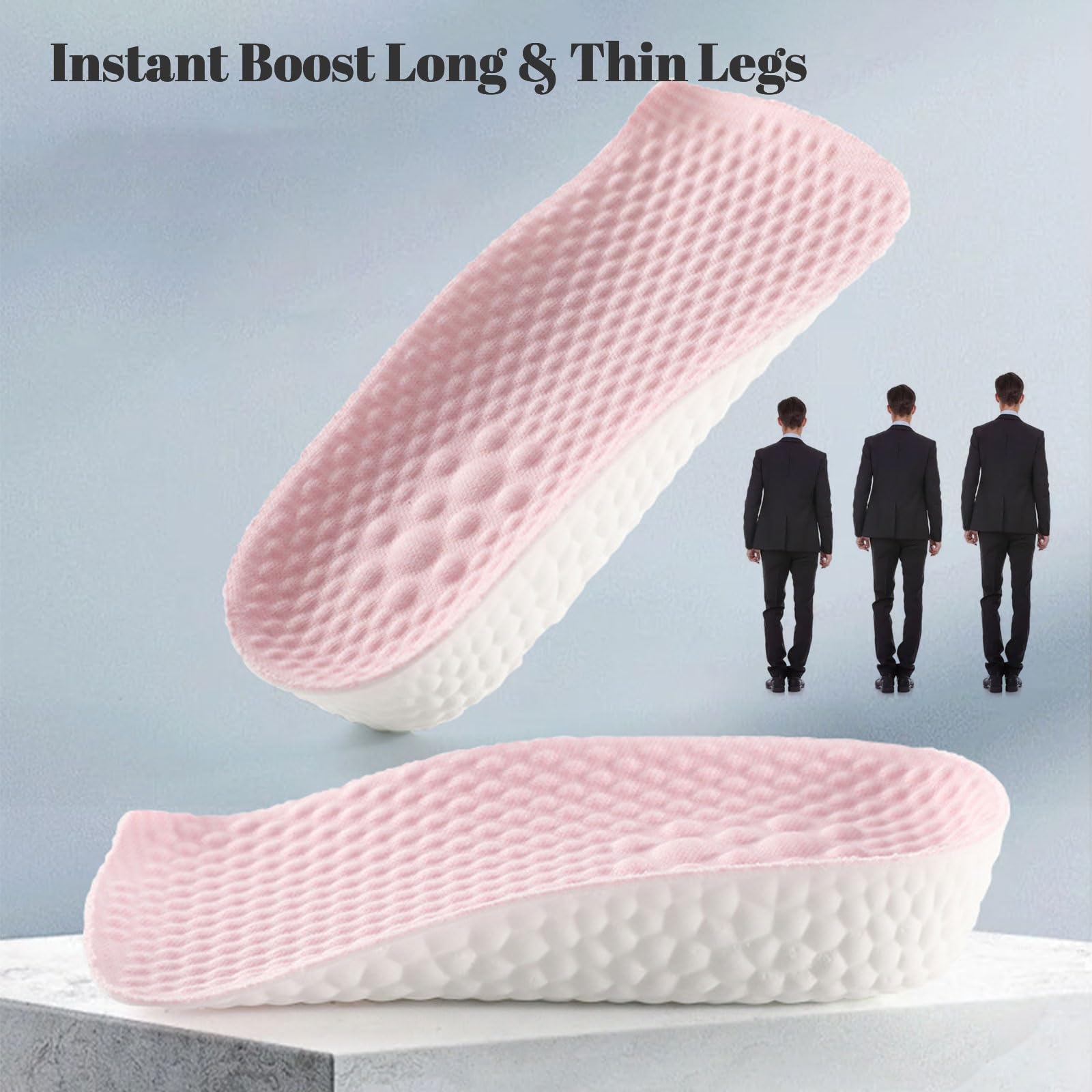 Gihunk pink three-pack insole set illustrating multiple heights for versatility.
