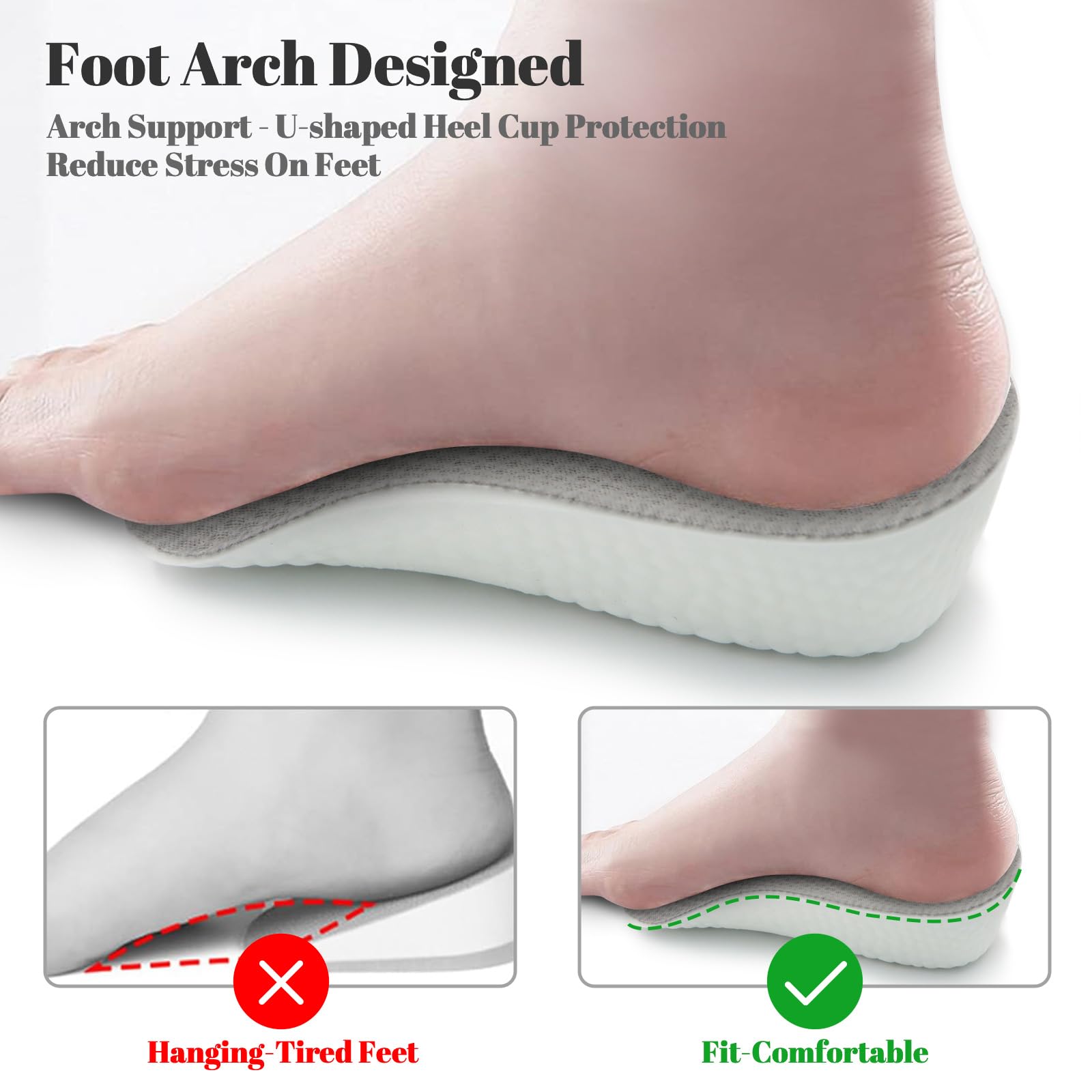 Gihunk premium PU material provides durable, supportive insoles for long wear.