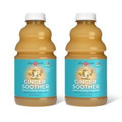 The Ginger People Gingerade bottle front view shows a lemon-ginger, honey-sweetened refreshment.