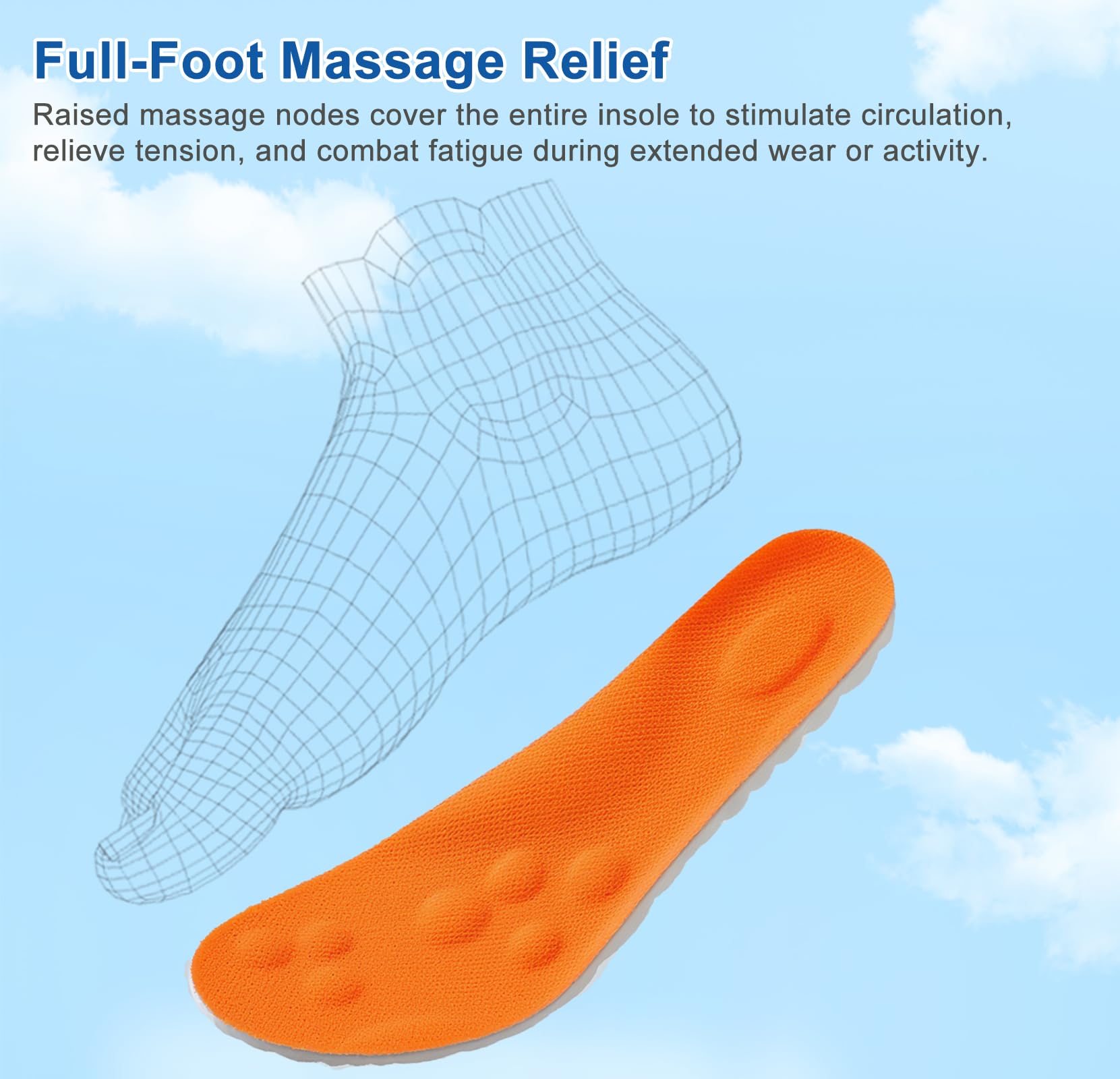 Giwytey 4D Cloud Insole delivers all-day comfort and support.