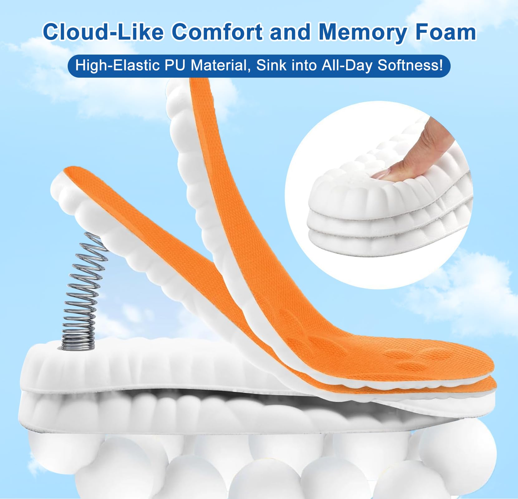 Giwytey 4D Cloud insoles featuring moisture-wicking fabric