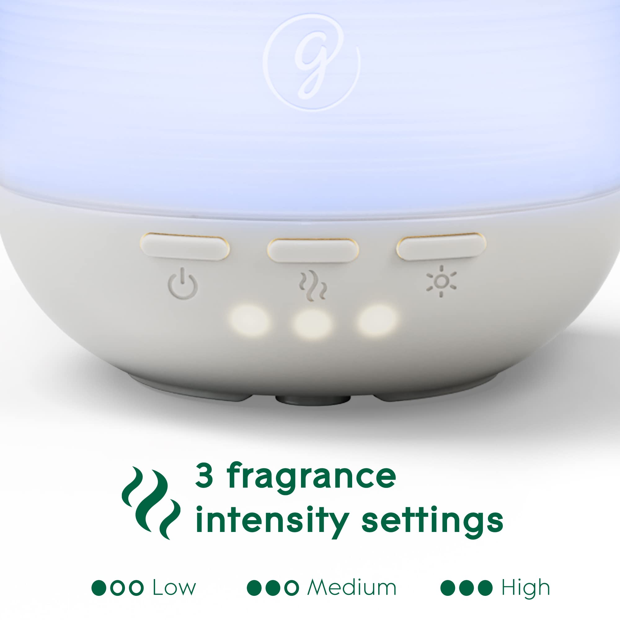 Glade three fragrance intensities allowing customizable aroma strength